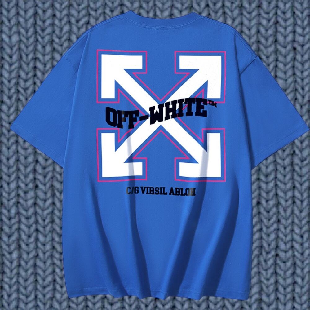 Off-white Men's Blue Short Sleeve T-Shirt